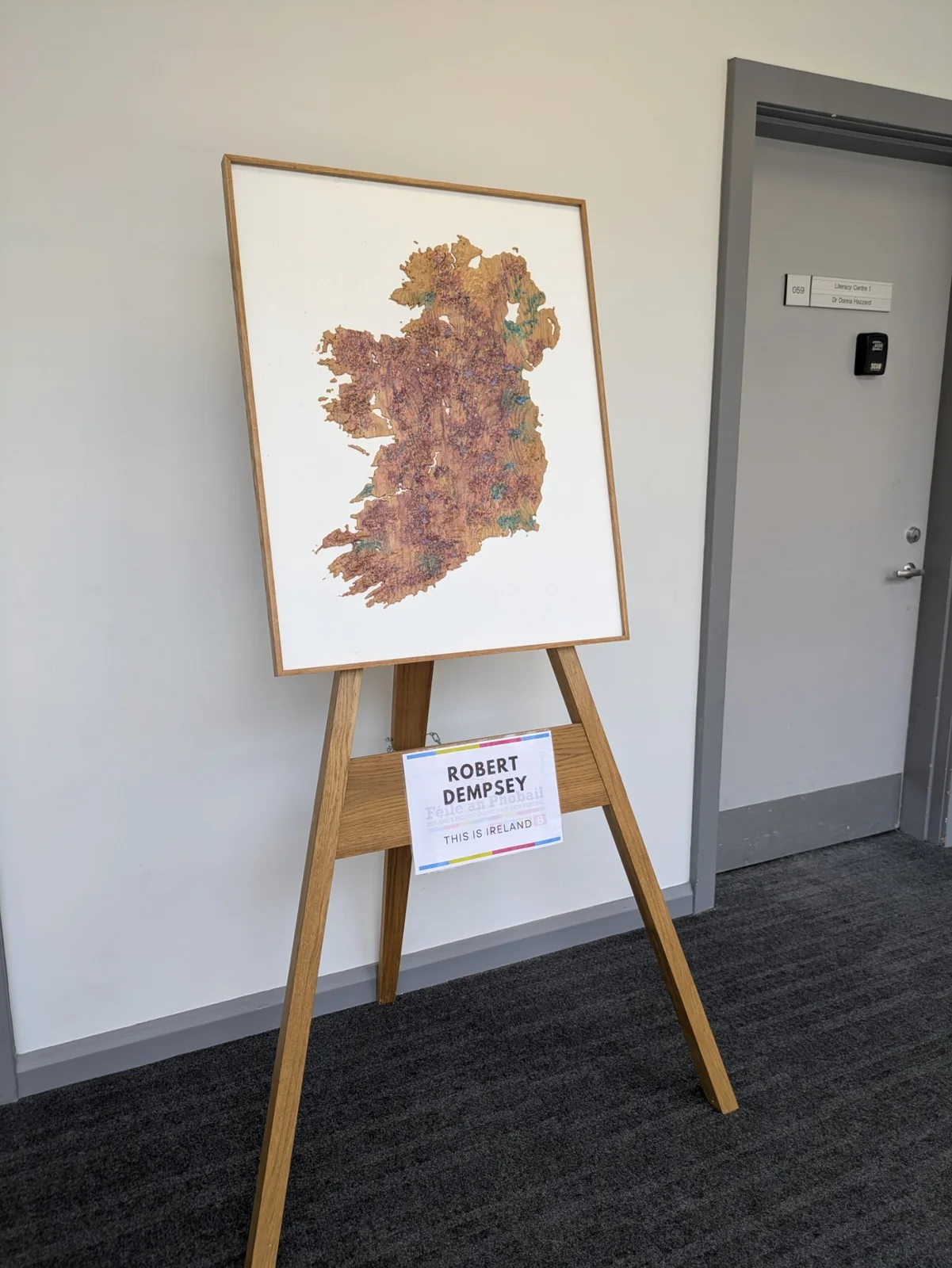 This Is Ireland terrain study displayed on an easel at Féile an Phobail