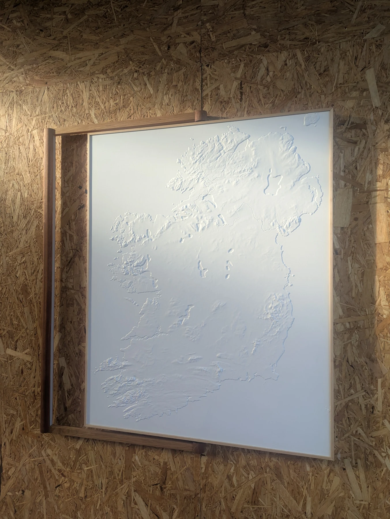 White relief model with the light in a different position