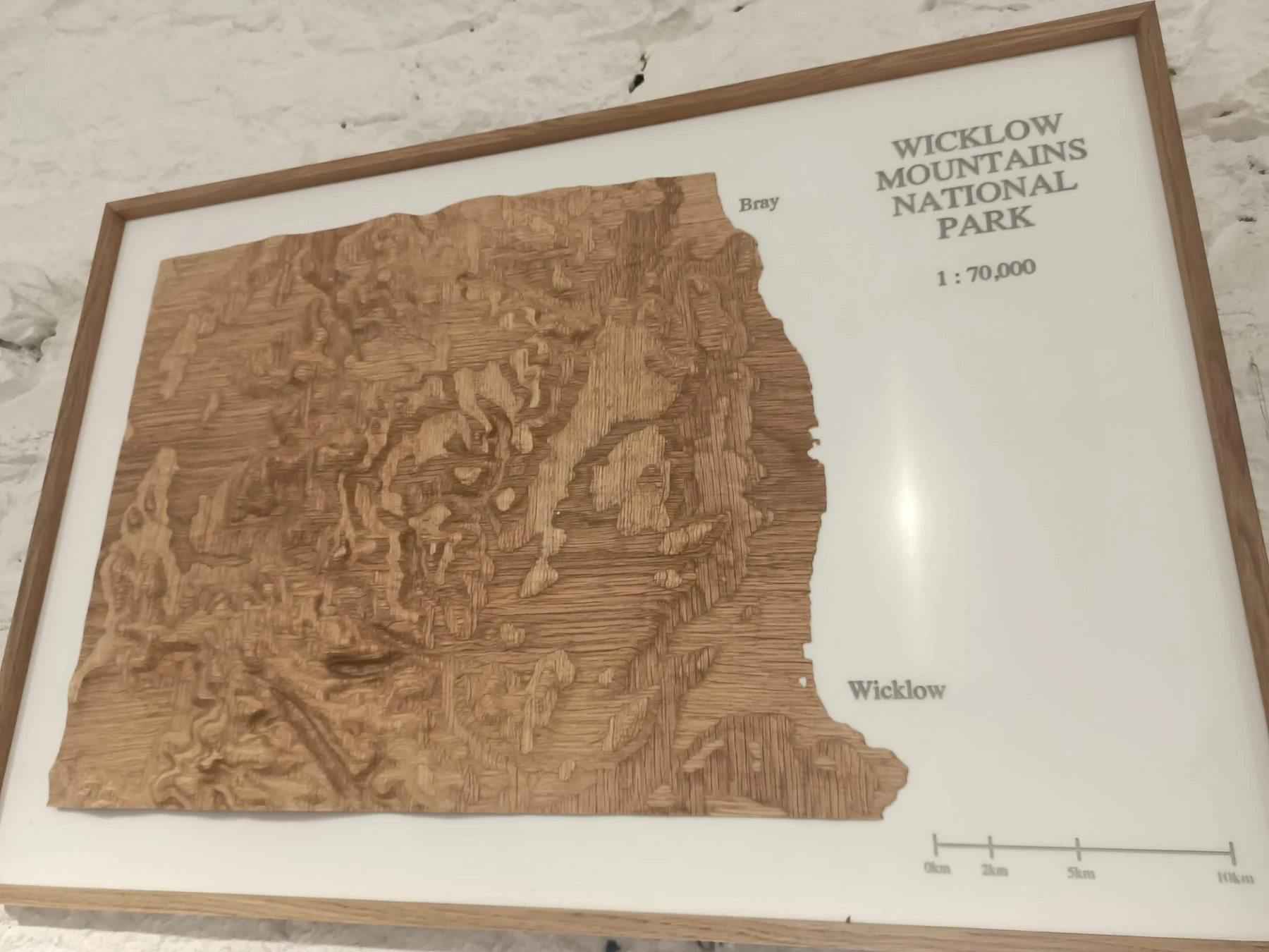 White backing with the model scale and labels marking Bray and Wicklow town